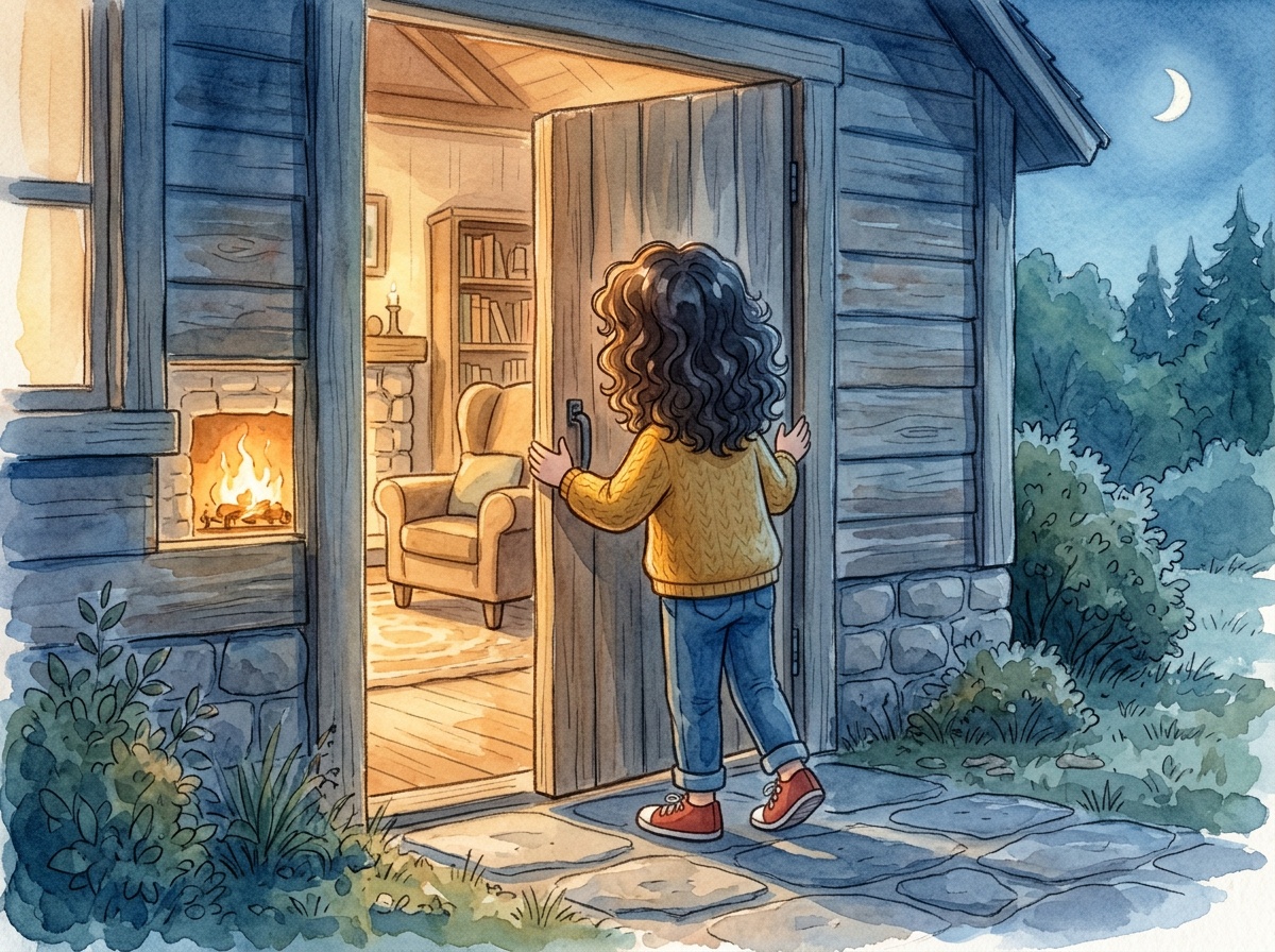 La même scène dessinée en aquarelle