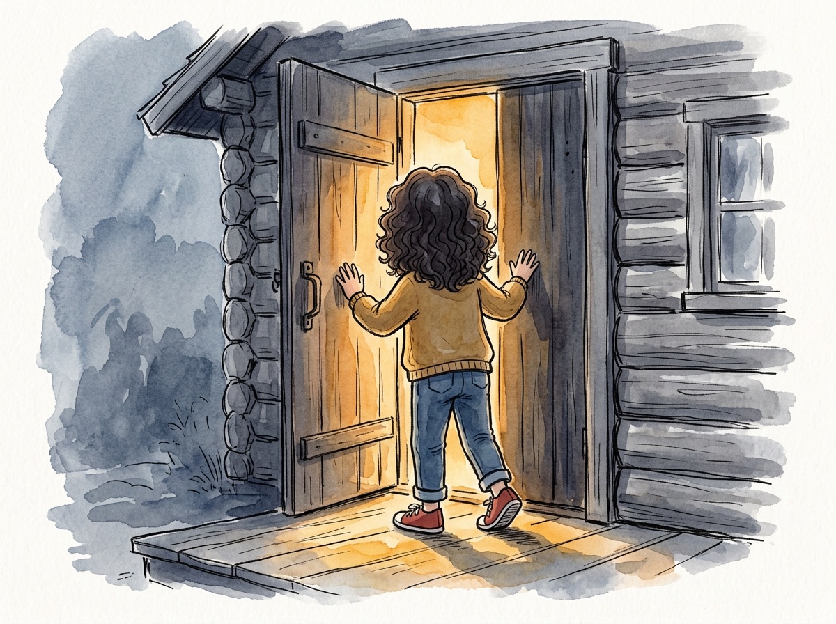 La même scène dessinée en encre et lavis